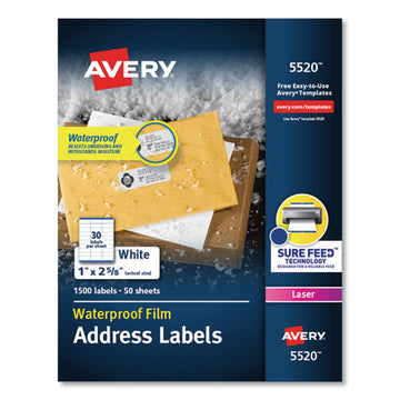 Avery® Waterproof Shipping Labels With Trueblock Technology, Laser Printers, 5.5 X 8.5, White, 2-sheet, 50 Sheets-pack freeshipping - TVN Wholesale